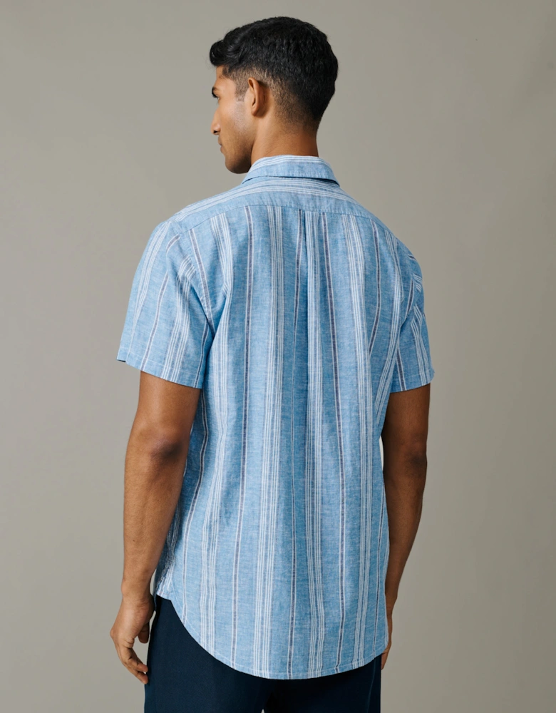 Austin Linen Blend Short Sleeved Shirt
