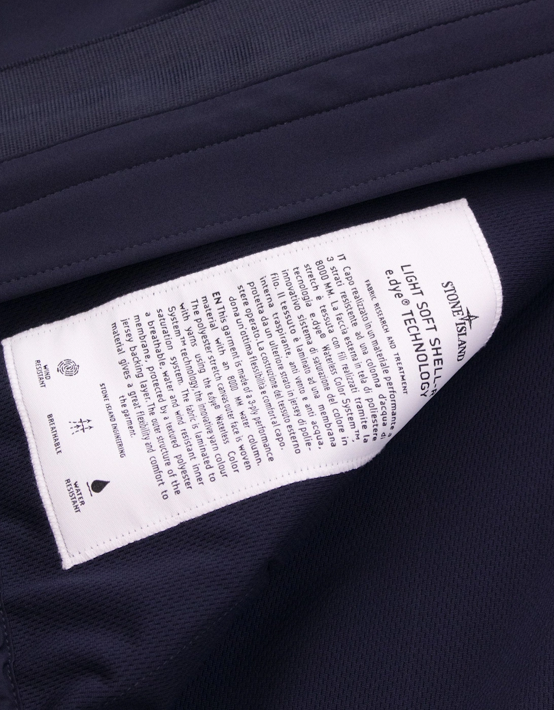 Stone Island 4100022 Light Soft Shell Water Wind Resistant Jacket Navy V0020