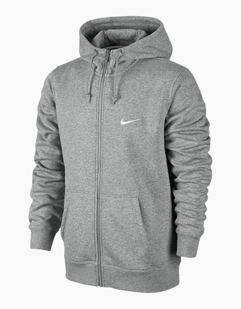 Nike Swoosh Logo Grey Zip-Up Hoodie