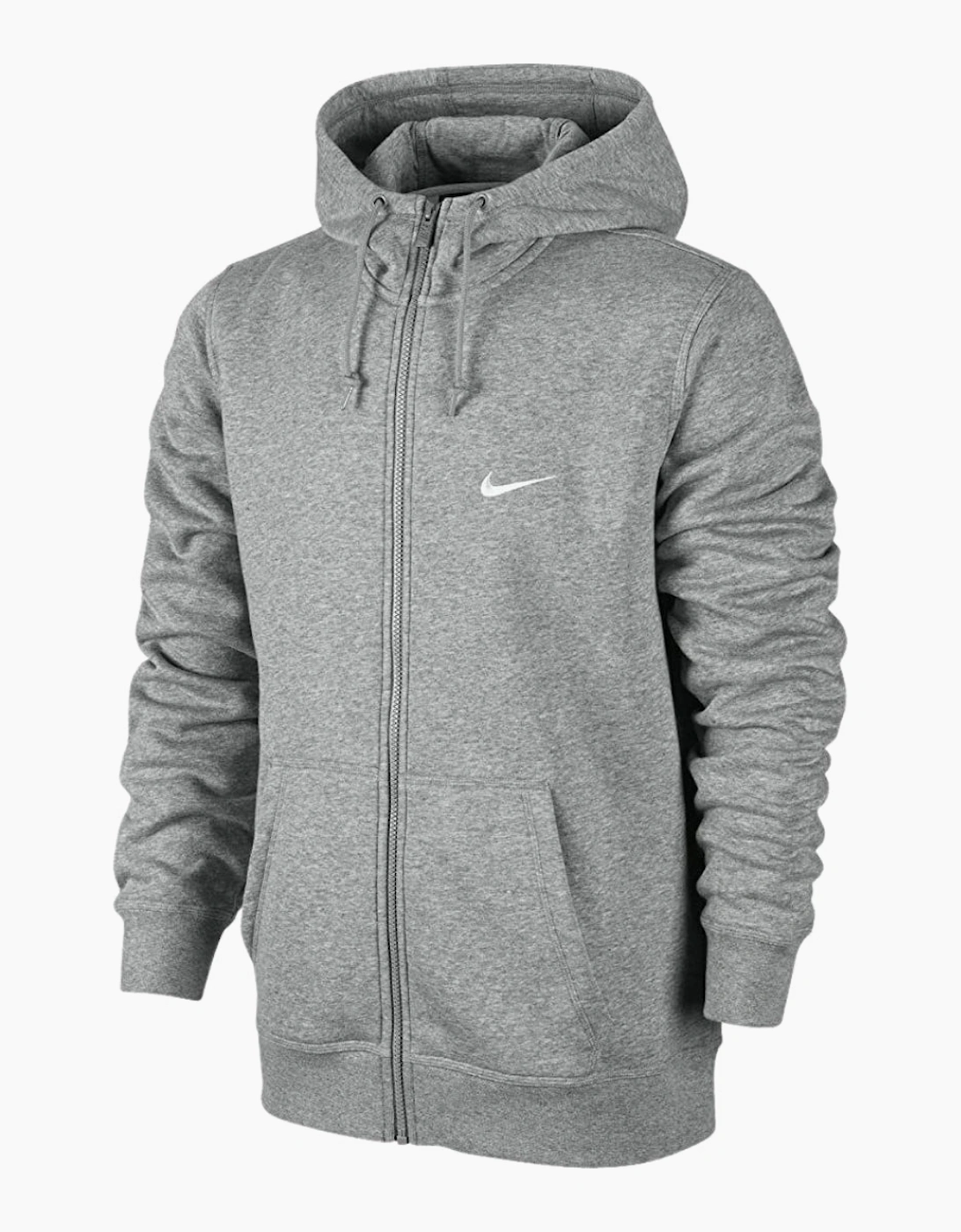 Nike Swoosh Logo Grey Zip-Up Hoodie