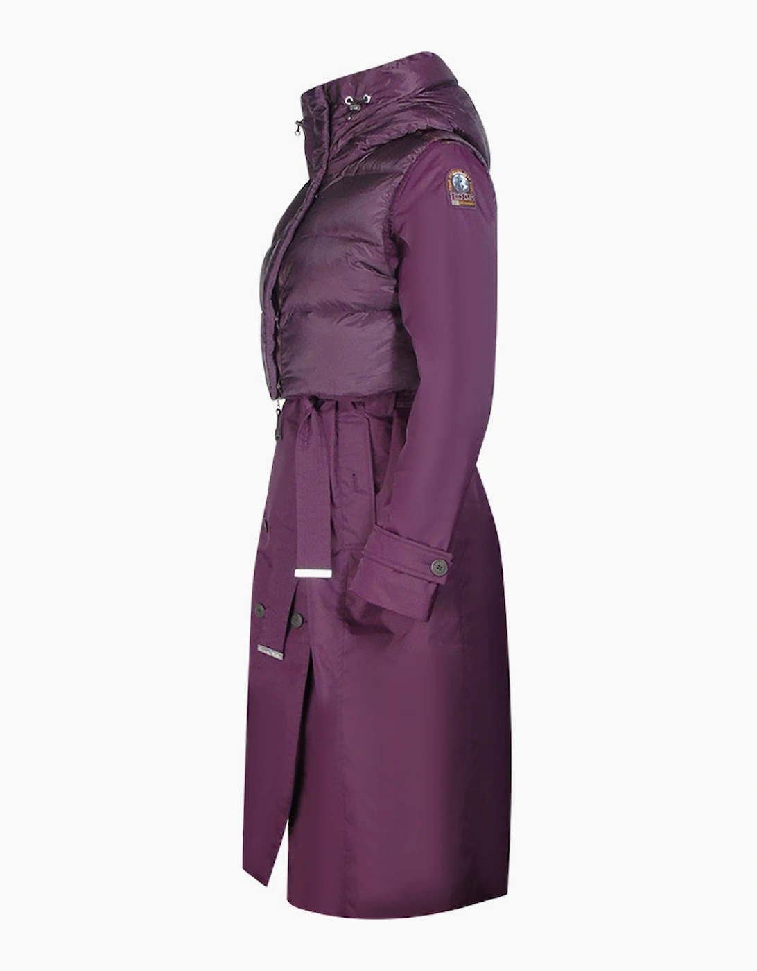 Parajumpers Dawn Purple Hooded Down Trench Coat