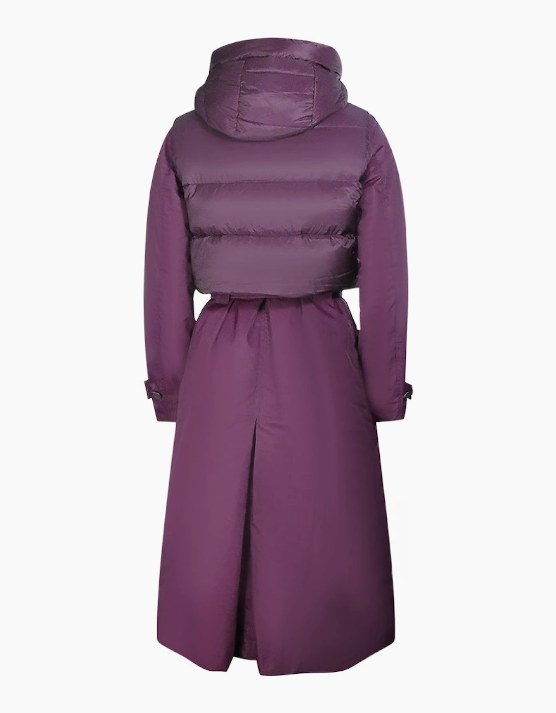 Parajumpers Dawn Purple Hooded Down Trench Coat