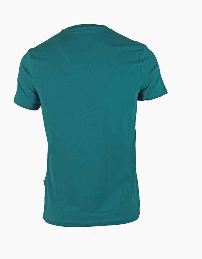 Aquascutum Signature Check Logo Green T Shirt