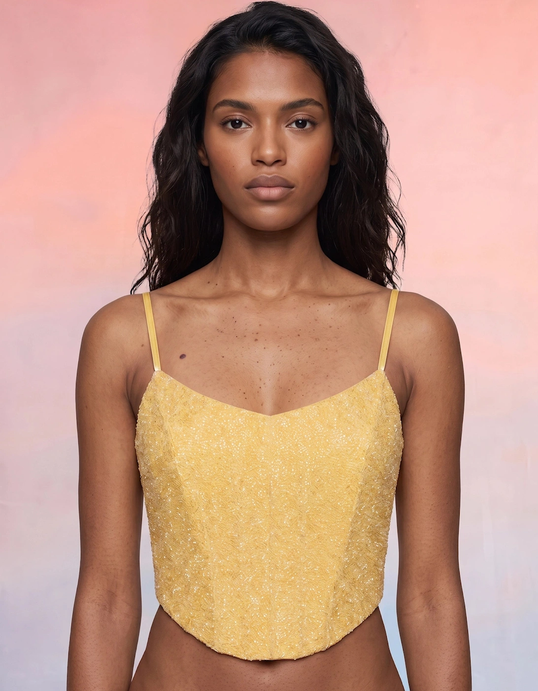 Sunveil Yellow Beaded Corset