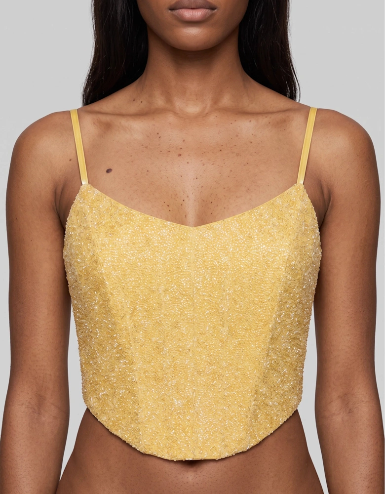 Sunveil Yellow Beaded Corset