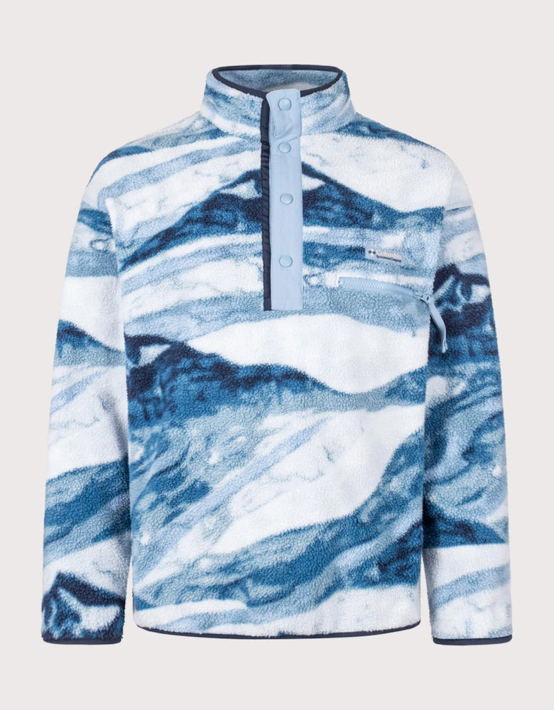 Regular Fit Helvetia II Printed Half Snap Fleece