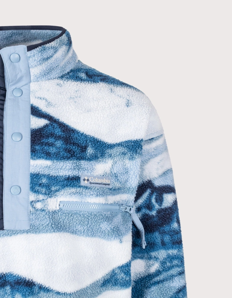 Regular Fit Helvetia II Printed Half Snap Fleece