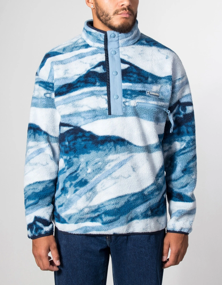 Regular Fit Helvetia II Printed Half Snap Fleece