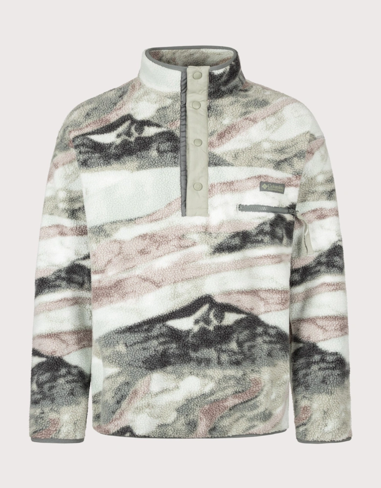 Regular Fit Helvetia II Printed Half Snap Fleece