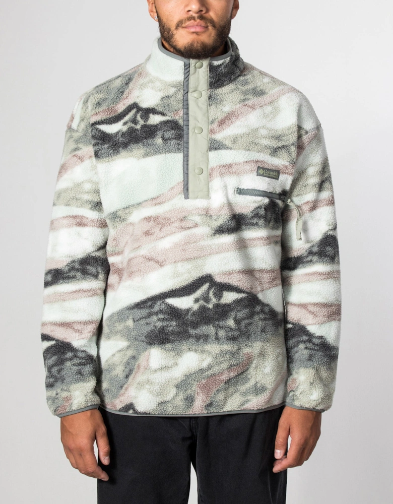 Regular Fit Helvetia II Printed Half Snap Fleece