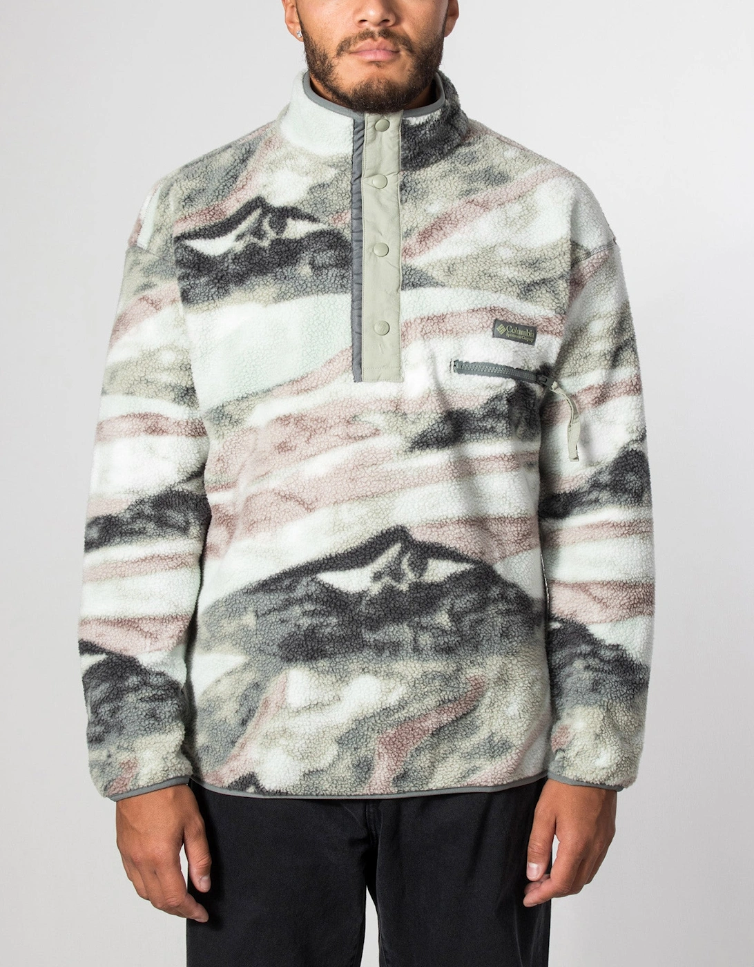 Regular Fit Helvetia II Printed Half Snap Fleece