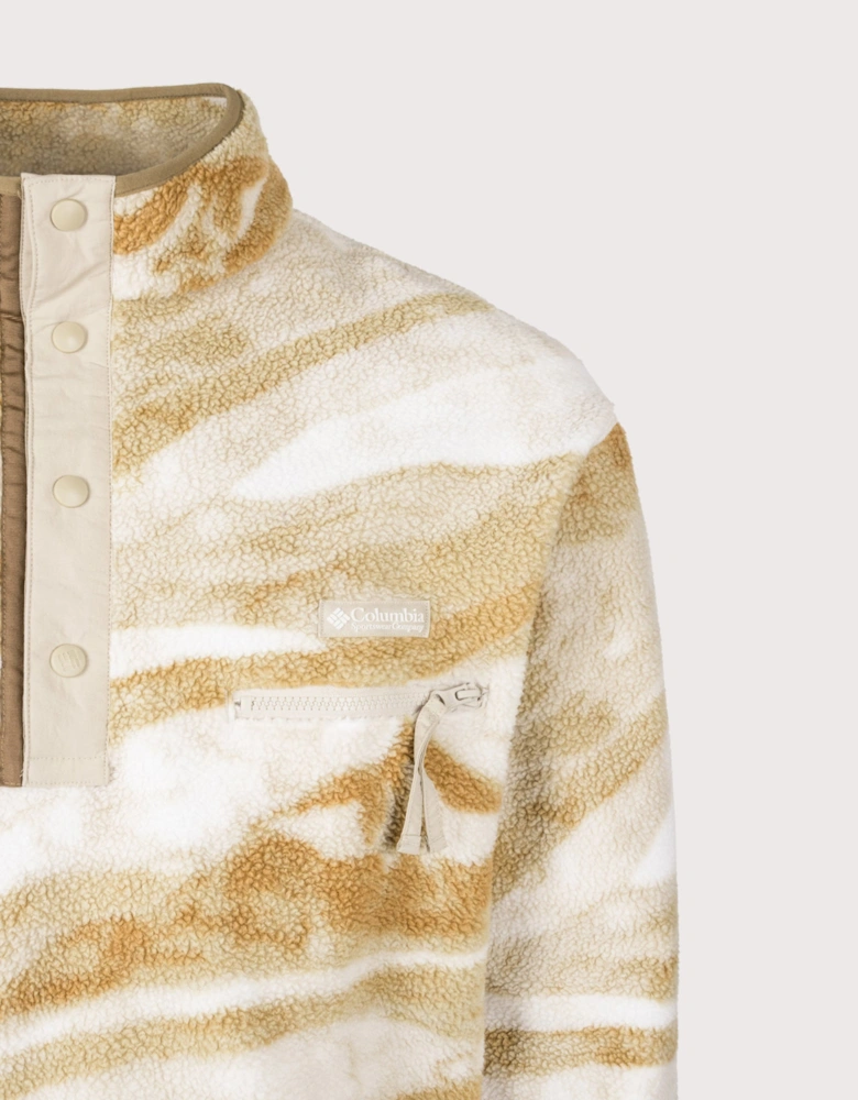 Regular Fit Helvetia II Printed Half Snap Fleece