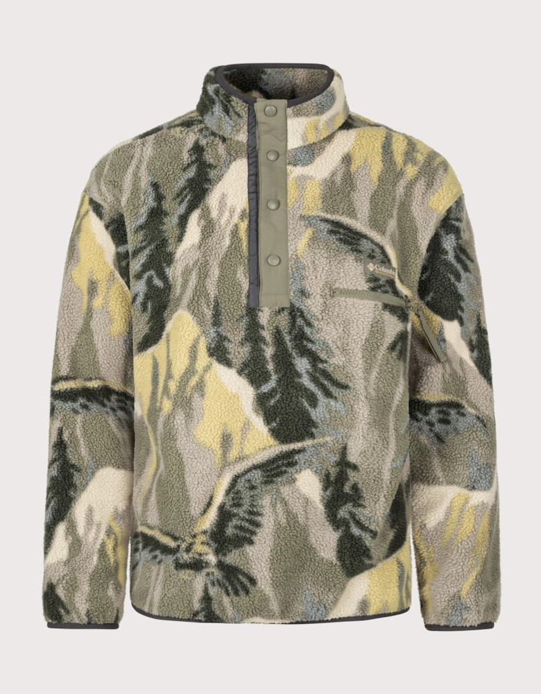 Regular Fit Helvetia II Printed Half Snap Fleece