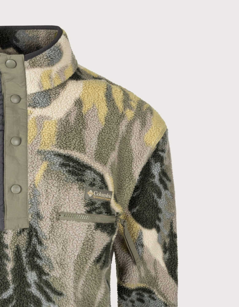 Regular Fit Helvetia II Printed Half Snap Fleece