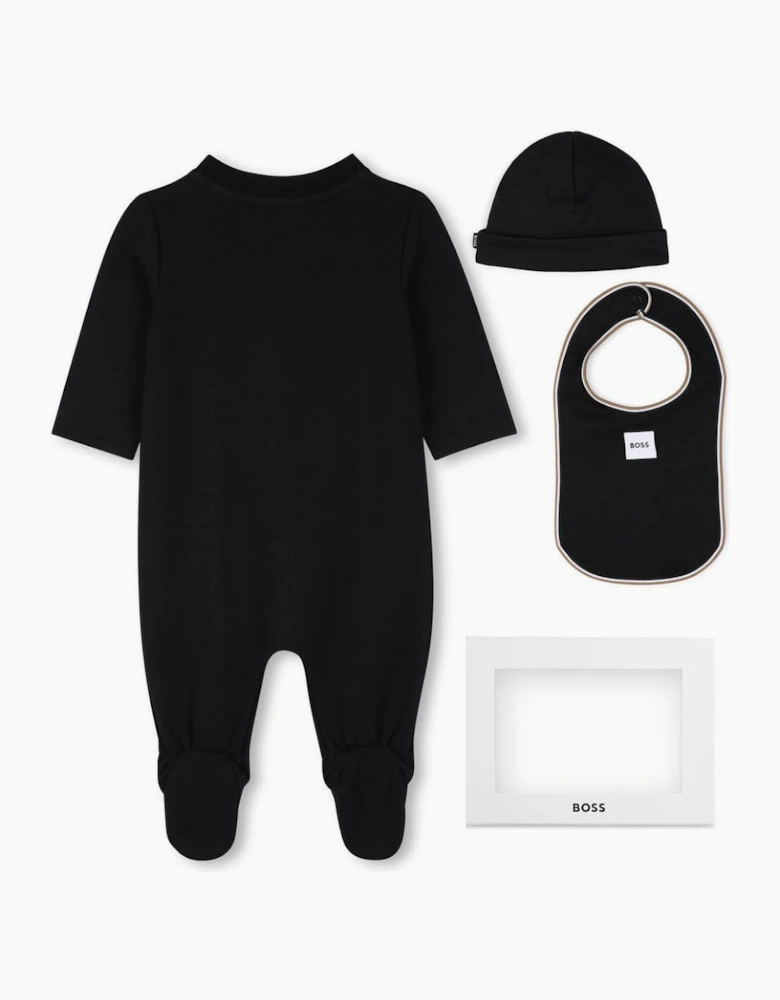 BOSS NB BLACK BABY BOY 3PC SET +GIFT BOX J53292