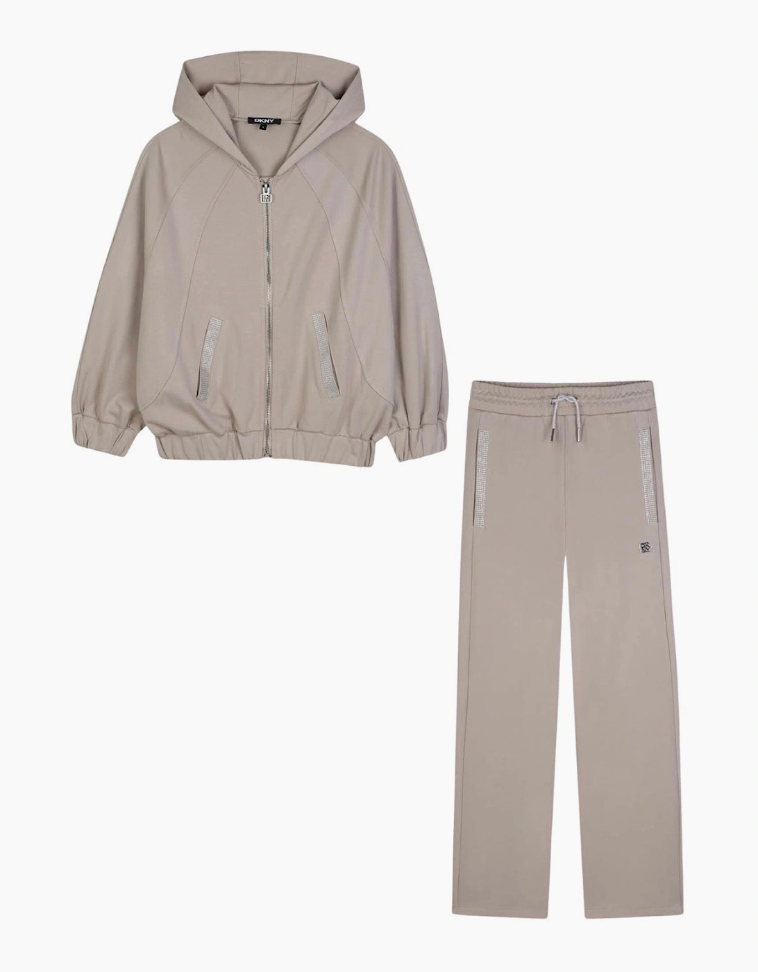 DKNY BEIGE HOODED SWEATSHIRT & TROUSERS SET D62902 D62387