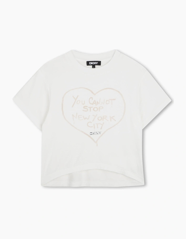 DKNY GIRLS WHITE T SHIRT D62920