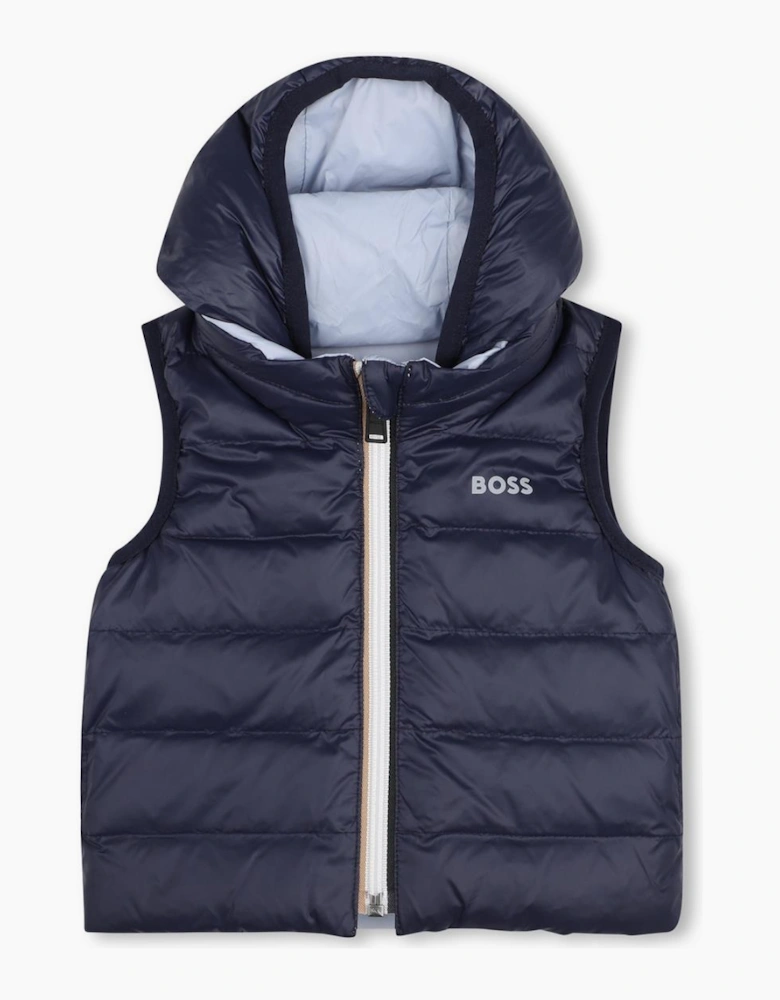 BOSS BABY/TODDLER BLUE REVERSIBLE BODYWARMER/GILET J53506
