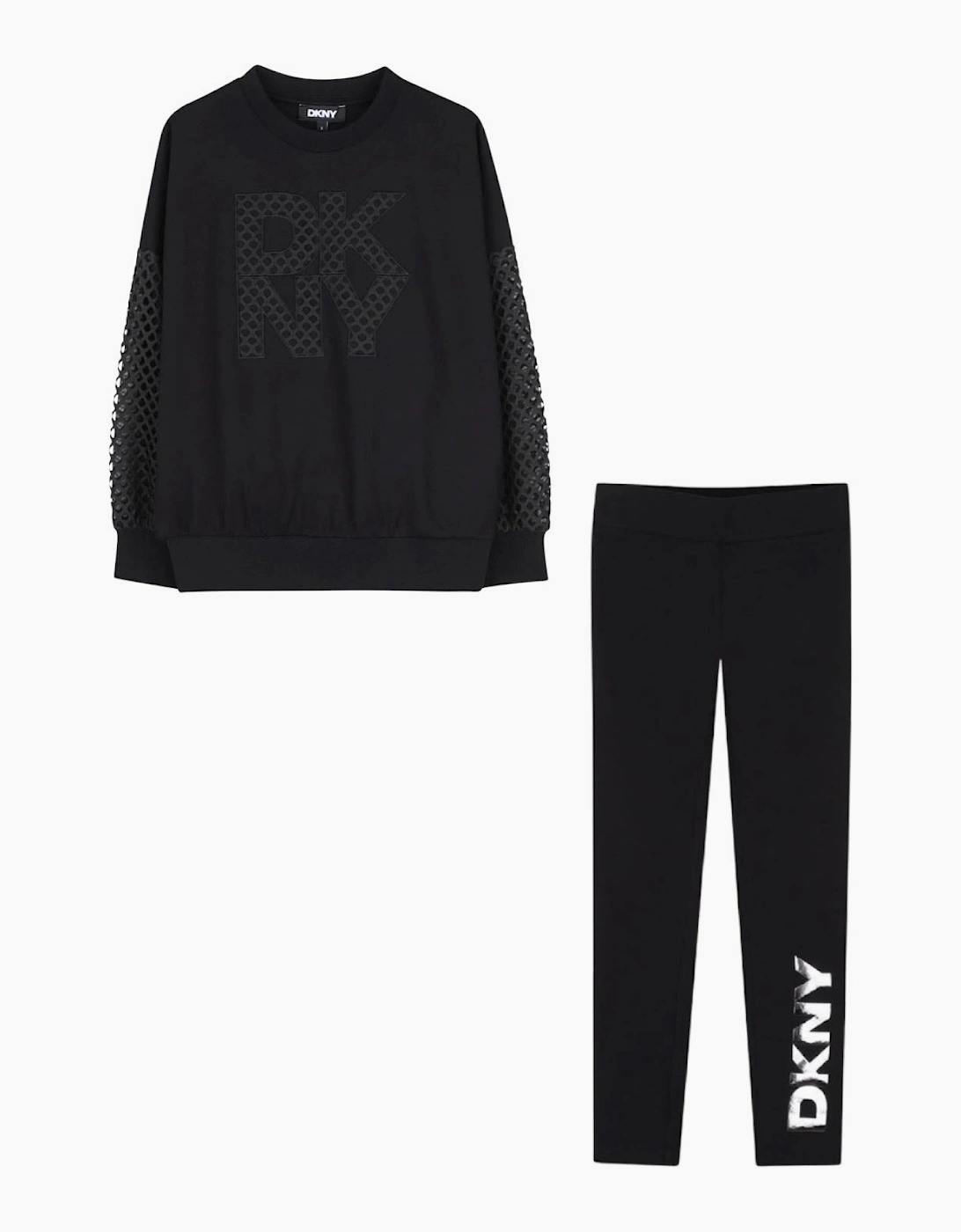 DKNY BLACK SWEATSHIRT & LEGGINGS SET D62906 D62885