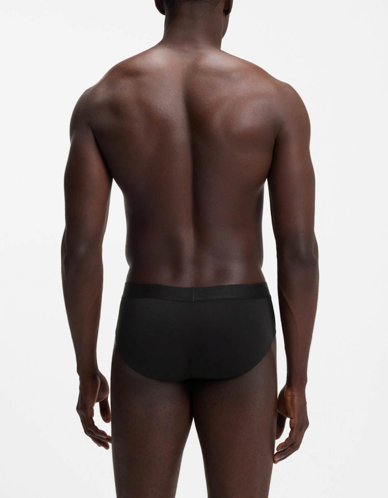 BOSS Orange Three-Pack Low-Rise Briefs in Stretch Cotton - Black 001
