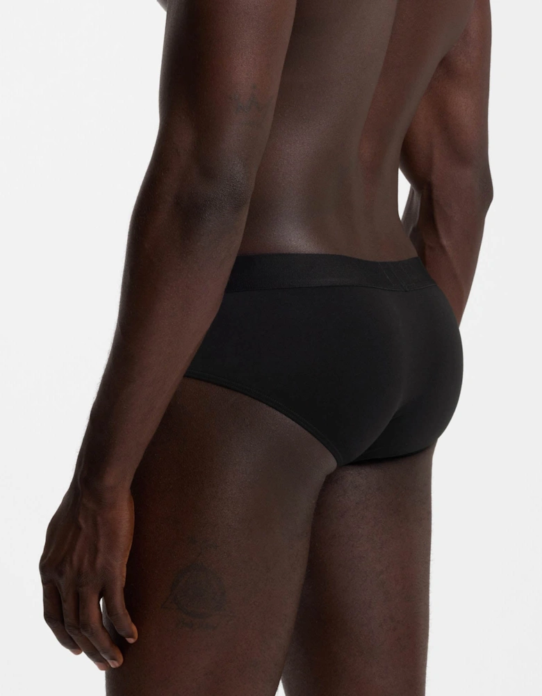 BOSS Orange Three-Pack Low-Rise Briefs in Stretch Cotton - Black 001