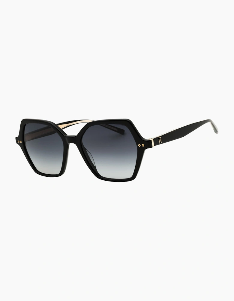 Tommy Hilfiger TH 2213/S 0807 9O Shiny Black / Grey Gradient Sunglasses Women