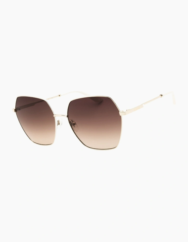 Guess Gold Frame Gradient Brown Lens Sunglasses