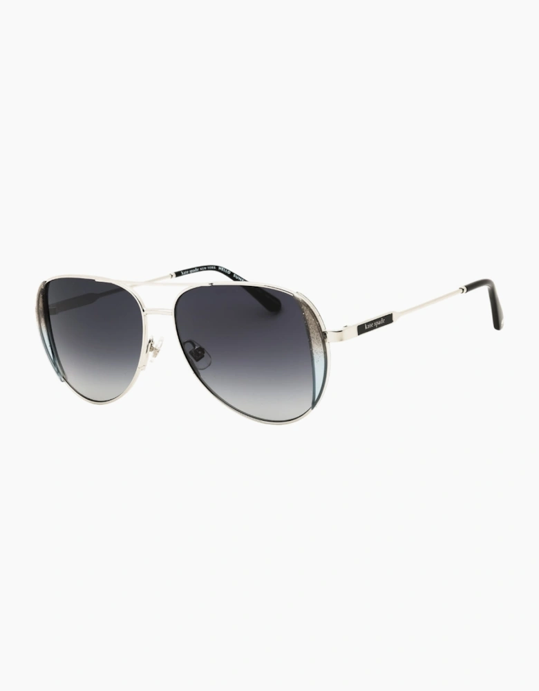 Kate Spade Black Glitter Palladium SF Sunglasses