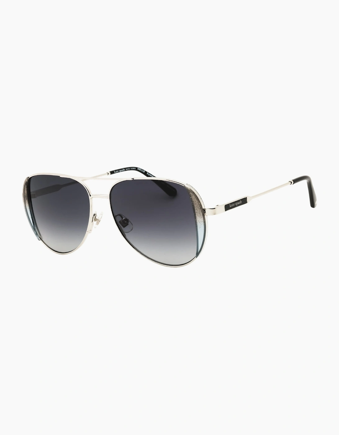 Kate Spade Black Glitter Palladium SF Sunglasses