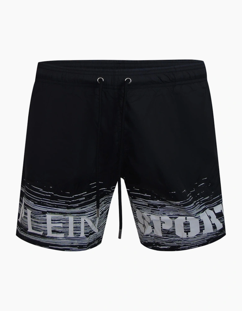 Plein Sport Shade Logo Medium Boardshort Black Swim Shorts