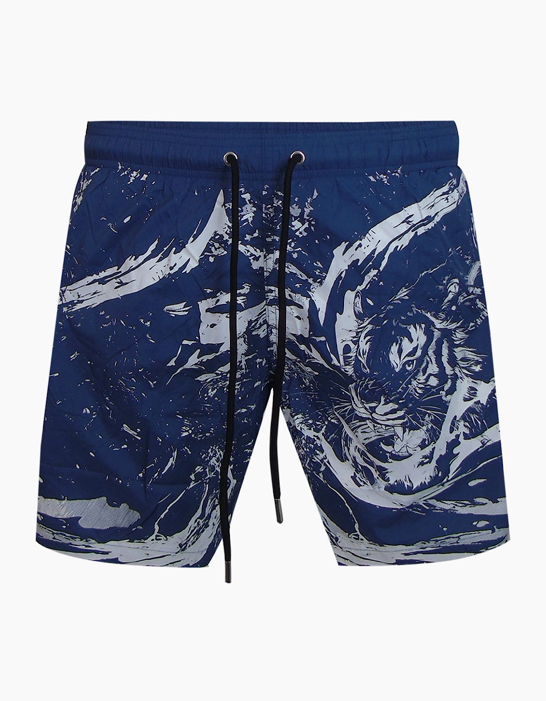 Plein Sport Water Tiger Logo Medium Boardshort Navy Blue Swim Shorts