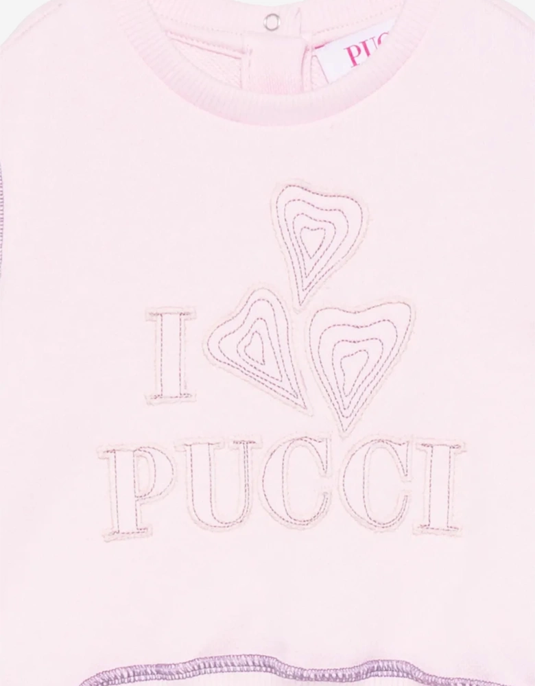 PUCCI Baby Girls Logo Sweatshirt in Pink