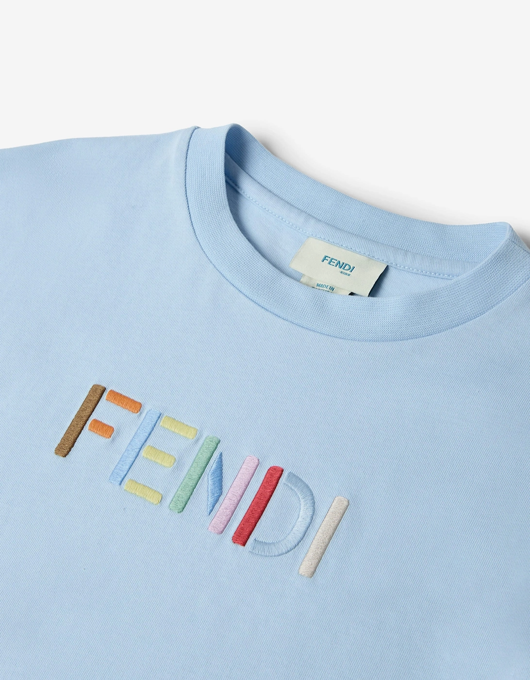 Fendi Boys Logo T-Shirt in Blue