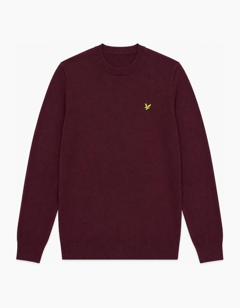 Lyle & Scott Merino Crew Neck Jumper Burgundy