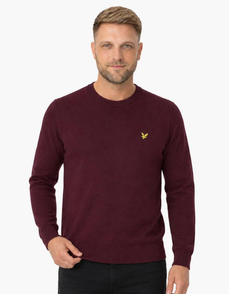 Lyle & Scott Merino Crew Neck Jumper Burgundy
