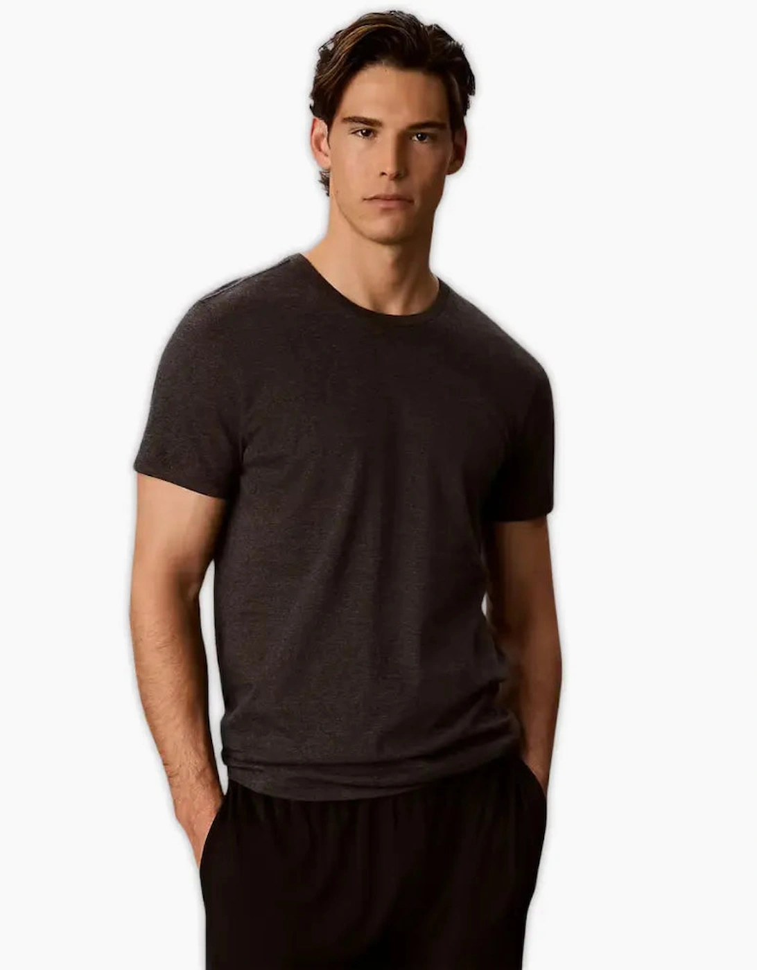 3-Pack Cotton Classics T-Shirts, Black/Purple/Charcoal