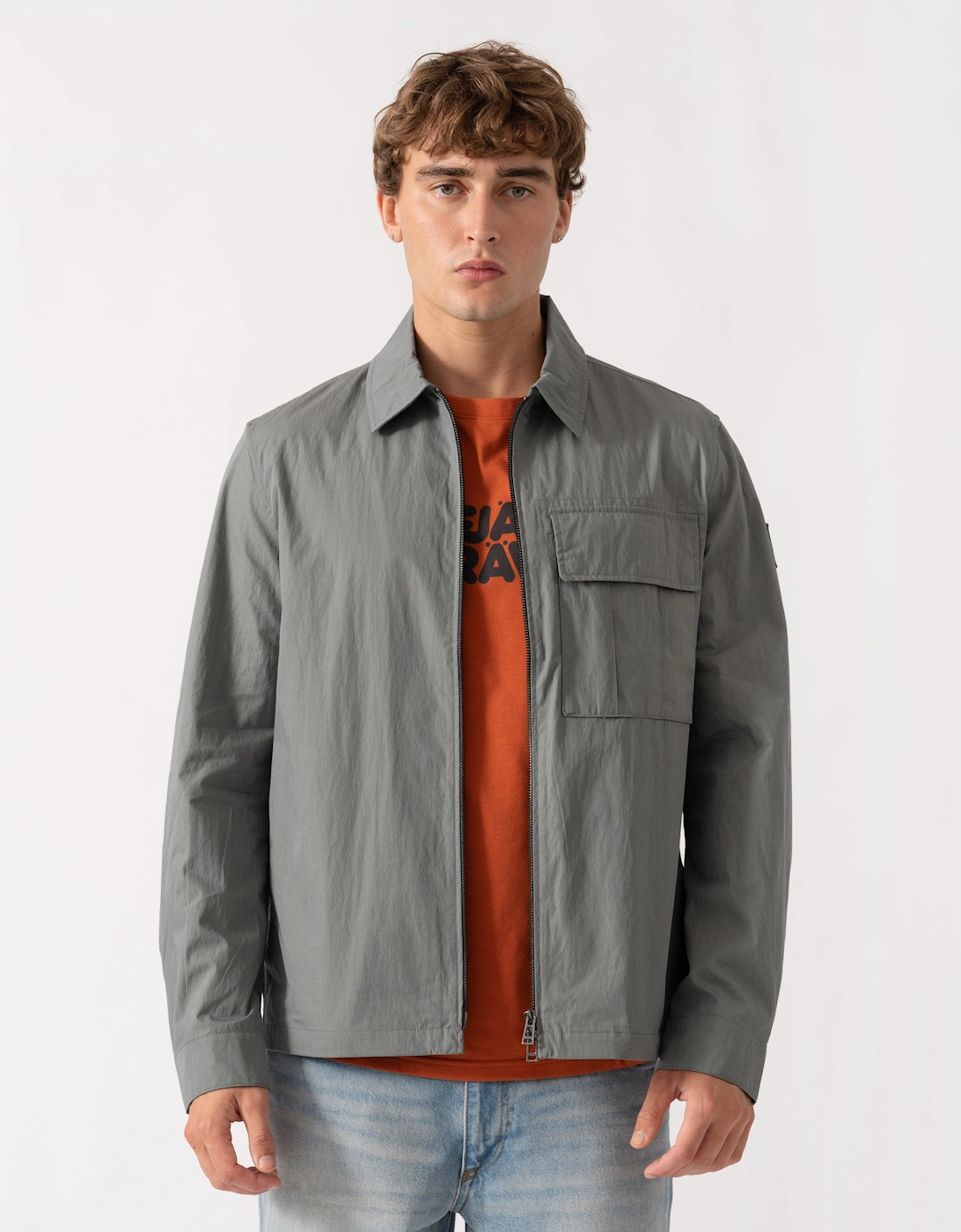 Belstaff Men's Atlantic Grey Cargo Overshirt - Size Xl
