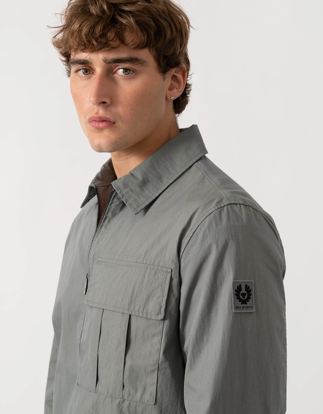 Belstaff Cargo Mens Overshirt - Atlantic Grey