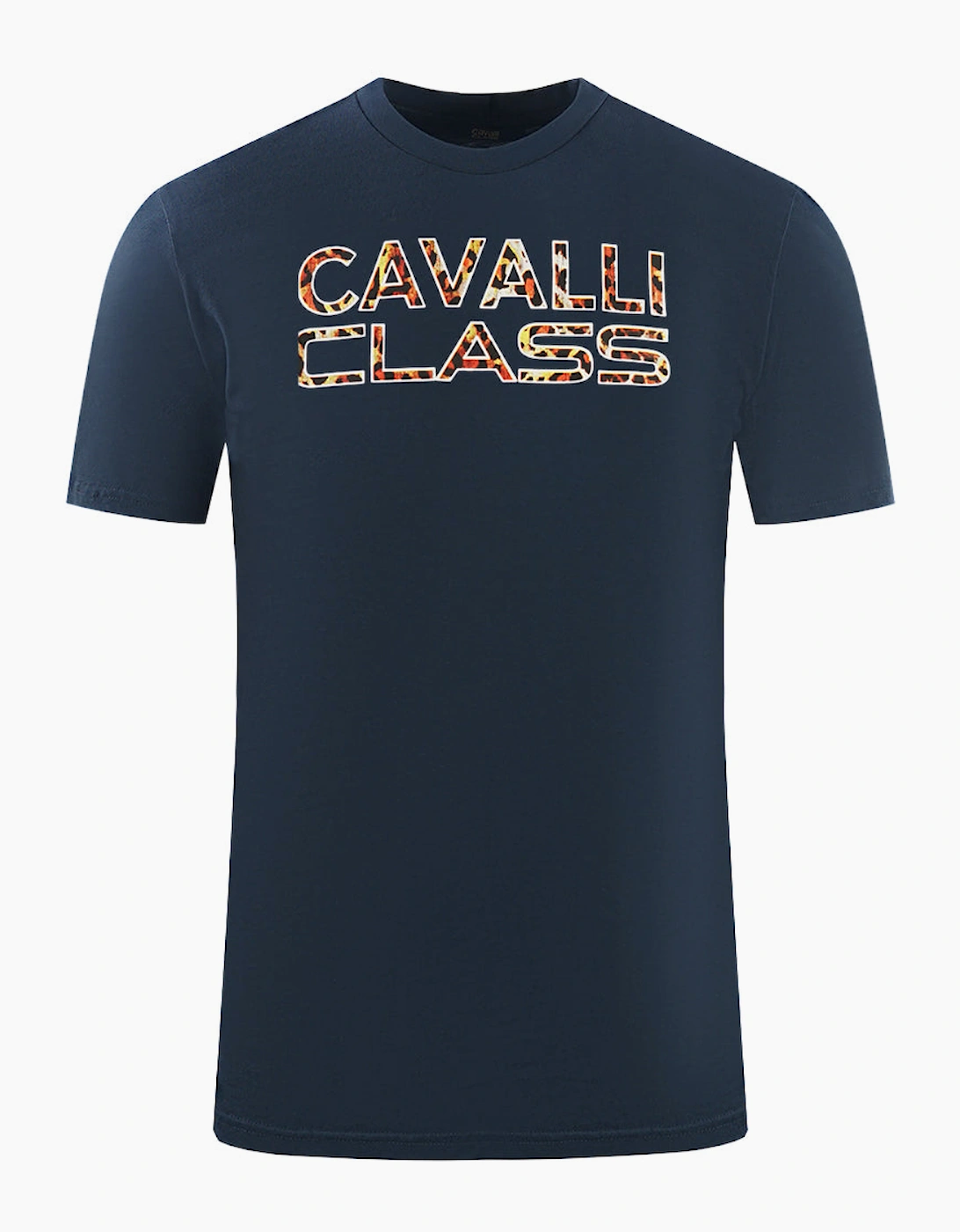 Cavalli Class Printed Logo Navy Blue T-Shirt, 2 of 1