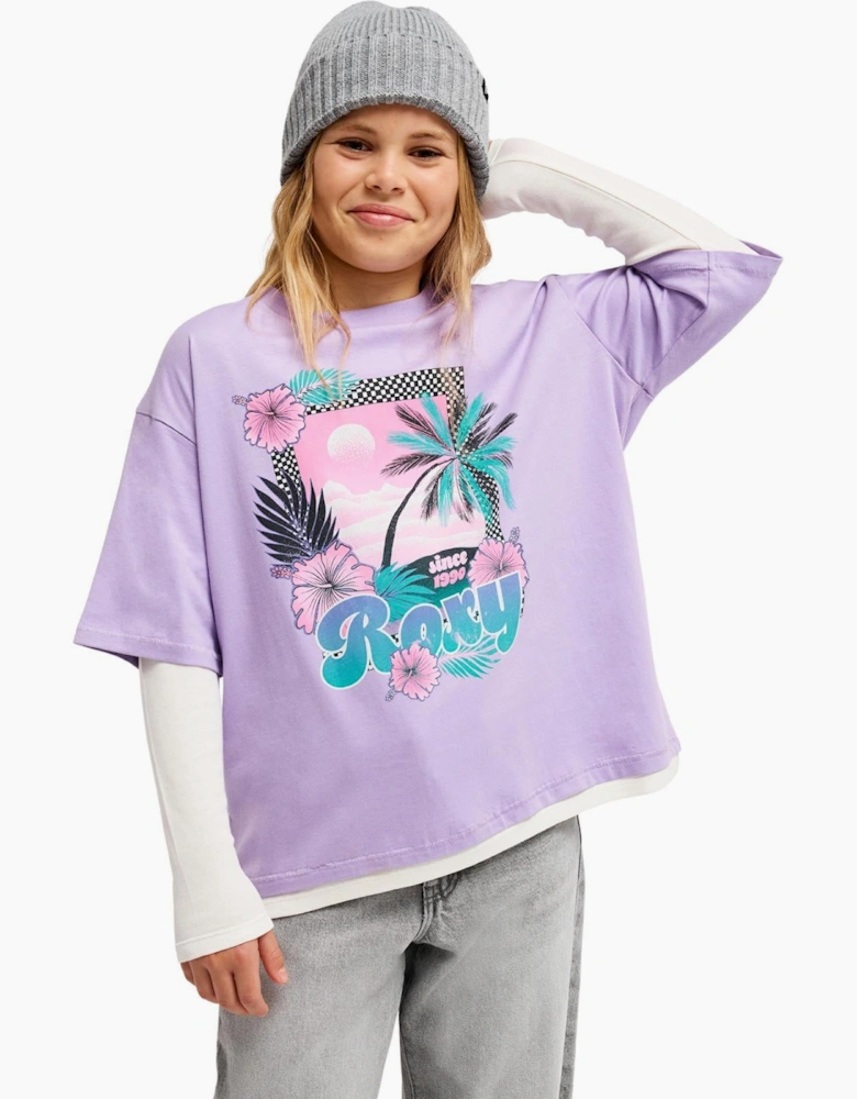 Roxy Girls Rain Falls Double Sleeve T-Shirt