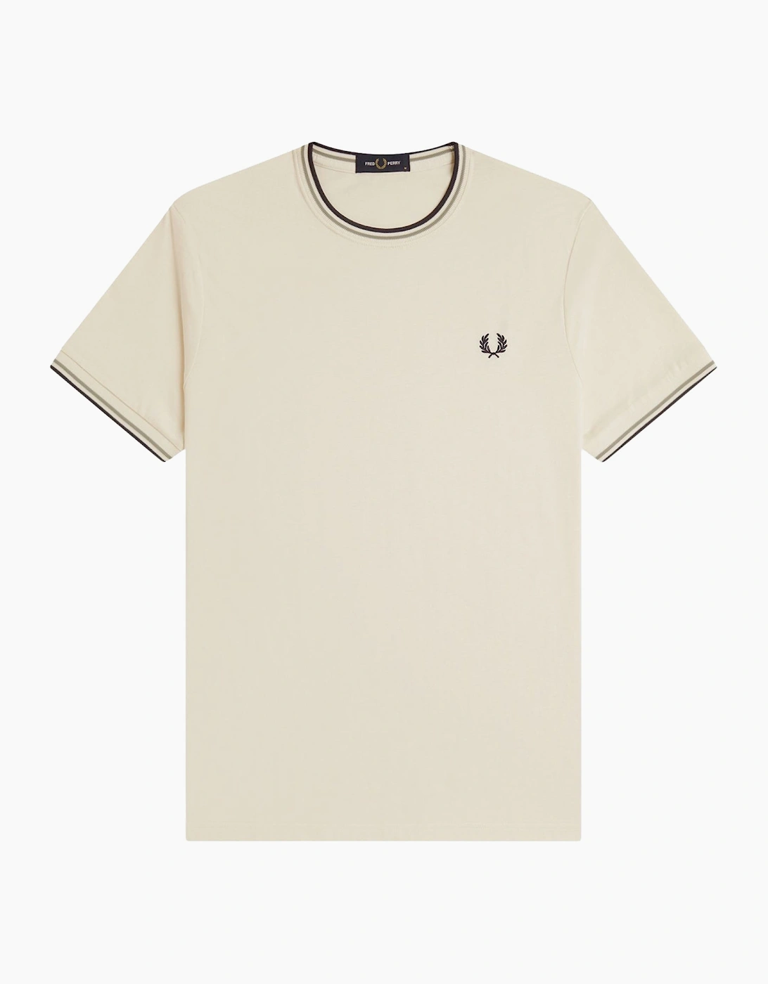 Fred Perry Men's Tan Twin Tipped T-Shirt - Size 44