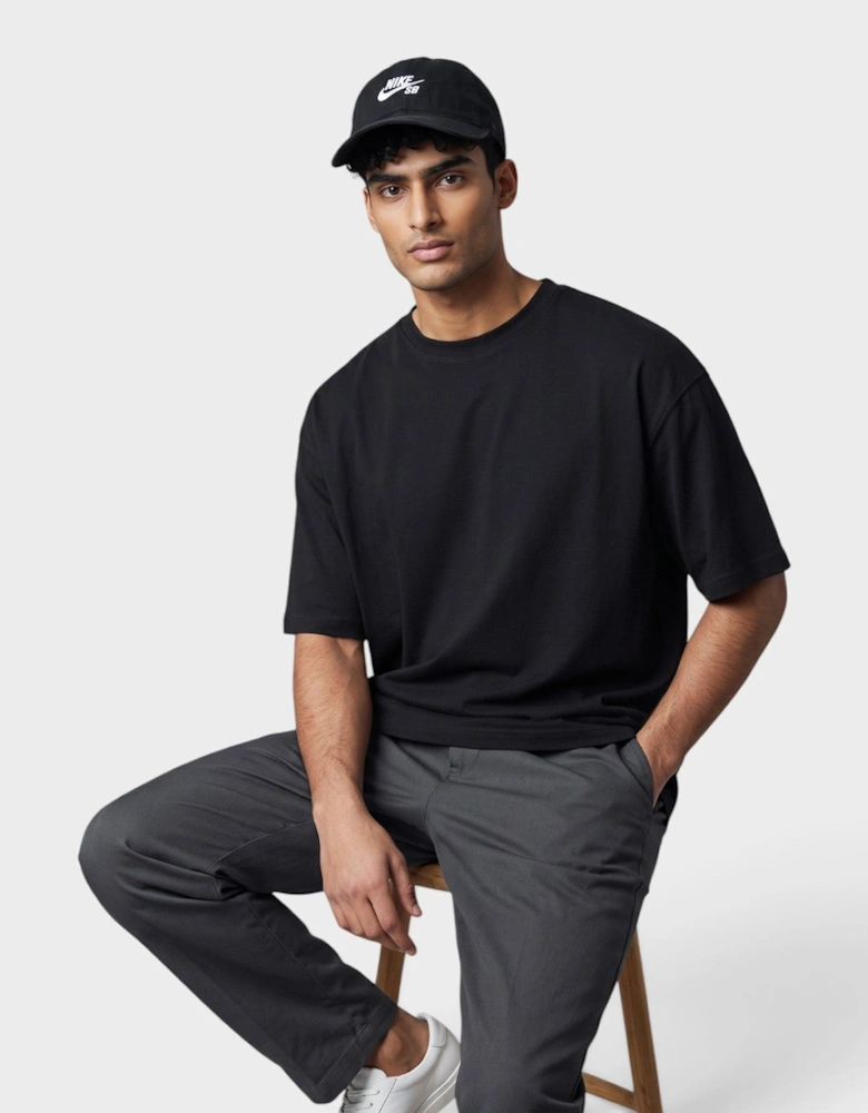 Logo SB Club Unstructured Skate Cap Black White