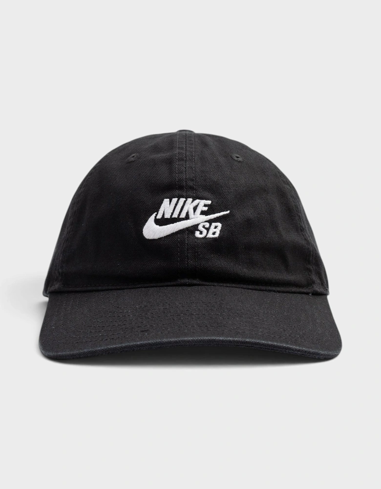 Logo SB Club Unstructured Skate Cap Black White