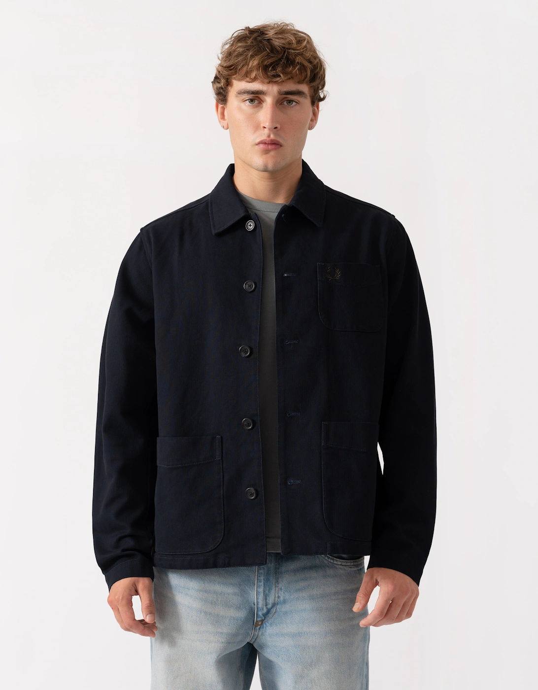 Fred Perry Men's Fred Perry Mens Bedford Cord Overshirt - Navy 608