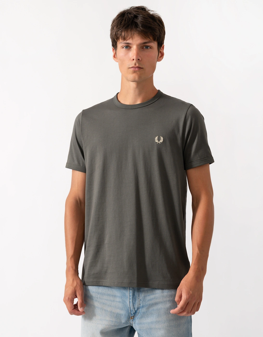 Fred Perry Mens Ringer T-Shirt - Field Green 148, 5 of 4