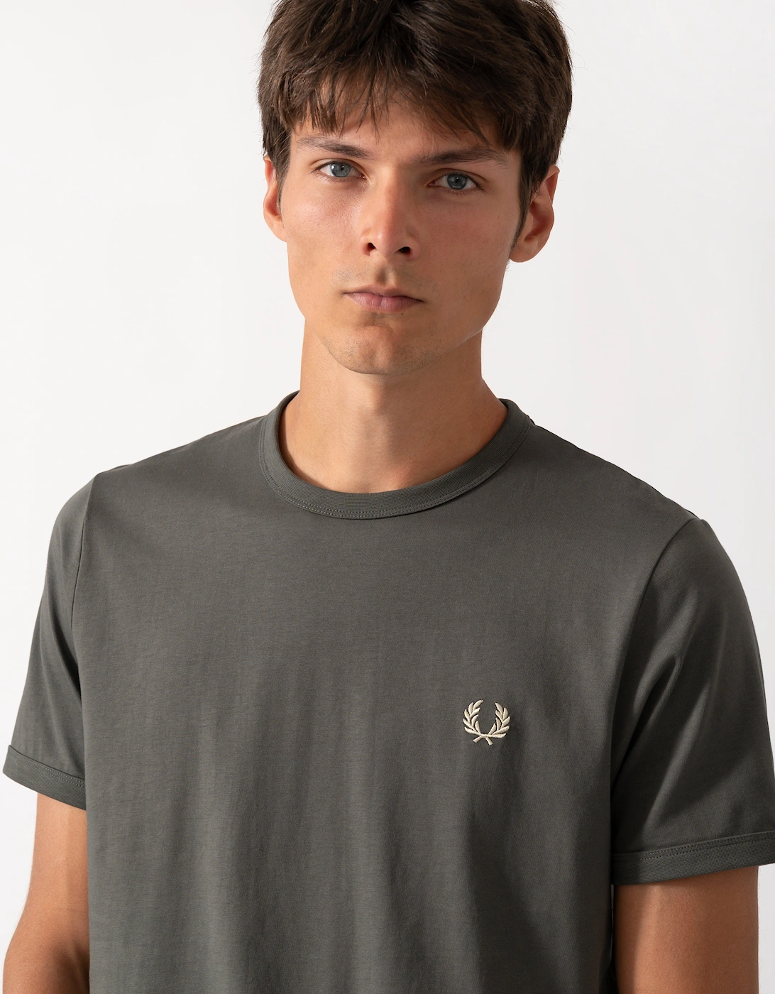 Fred Perry Mens Ringer T-Shirt - Field Green 148