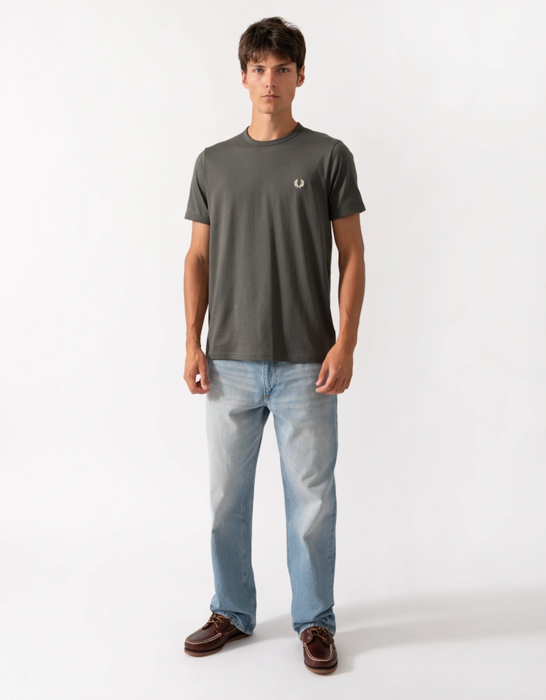 Fred Perry Mens Ringer T-Shirt - Field Green 148