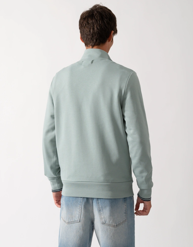 Fred Perry Mens Half Zip Sweatshirt - Silver Blue/Dark Airforce 71C