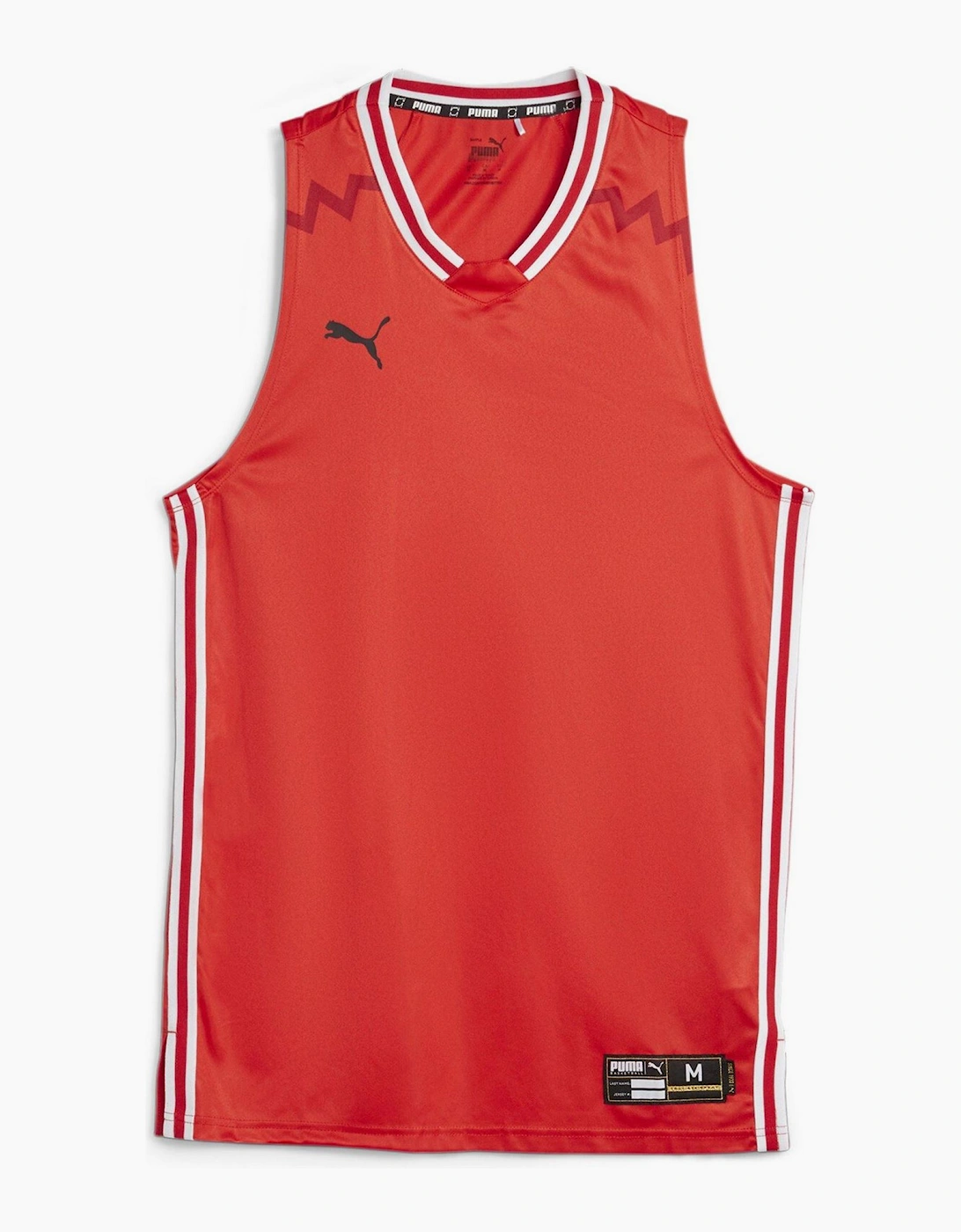 Puma Men's Hoops Team Game Performance Basketball Jersey - Red - Size, M