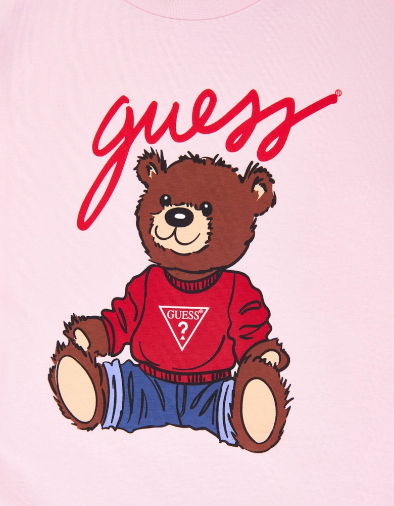 Guess Girls Teddy Bear T-Shirt in Pink